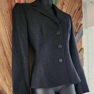 Dolce & Gabbana strong shoulder fitted wool gray jacket/blazer Sz 42